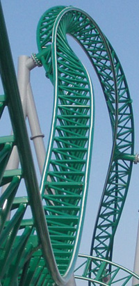 Wicked roller coaster corkscrew